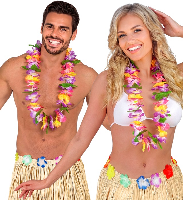Ghirlanda Hawaii Multicolora Cu Frunze