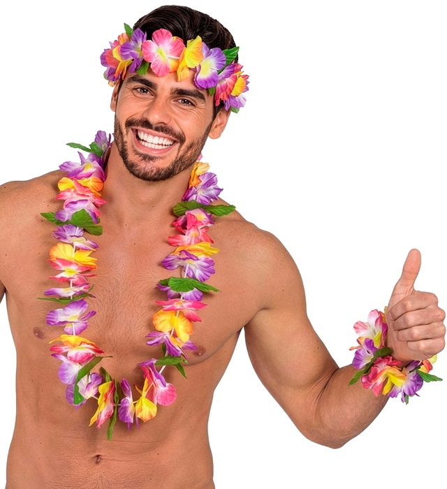 Set Hawaii Multicolor Cu Frunze