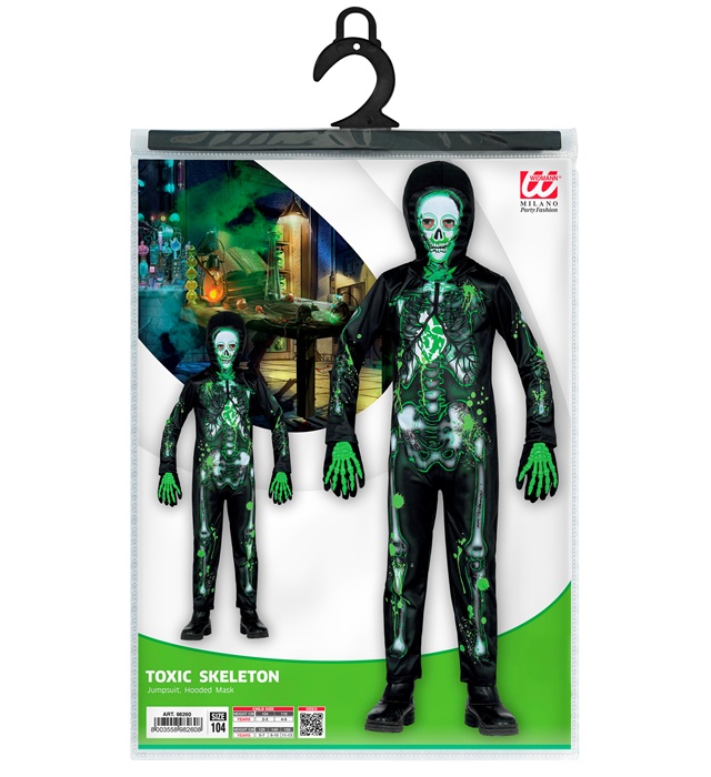 Costum Schelet Toxic Verde Copii