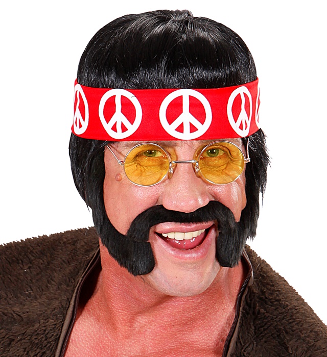 Peruca Hippie Bruneta Barbat